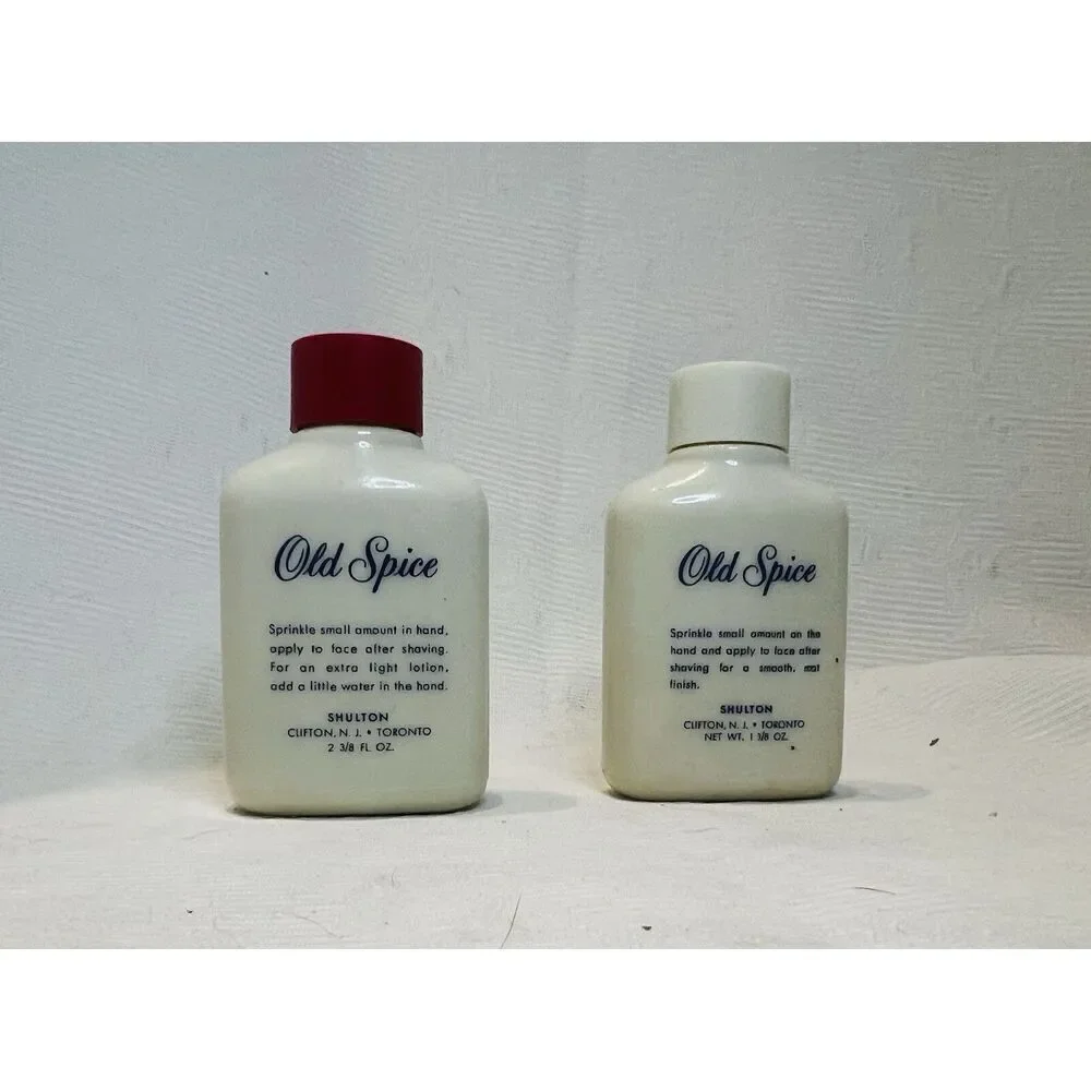 Vtg Old Spice Traveler Pack Glass Bottles After Shave Lotion &‎ Talc #3365 NOS